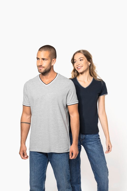 T-shirt maille piquée col V femme – Image 12