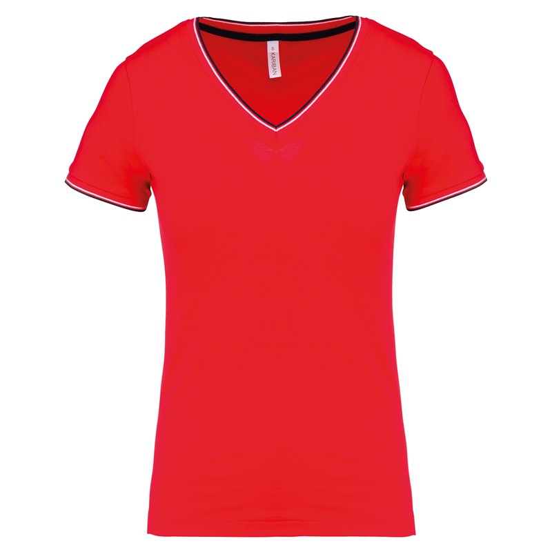 T-shirt maille piquée col V femme – Image 23