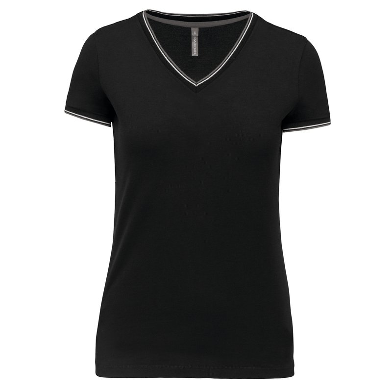 T-shirt maille piquée col V femme – Image 19