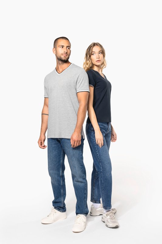 T-shirt maille piquée col V femme – Image 16