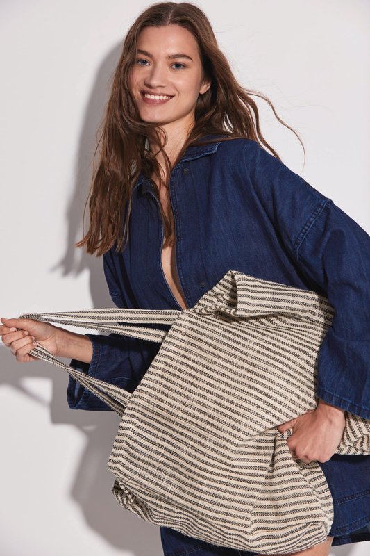 Sac shopping à rayures en juco – Image 6