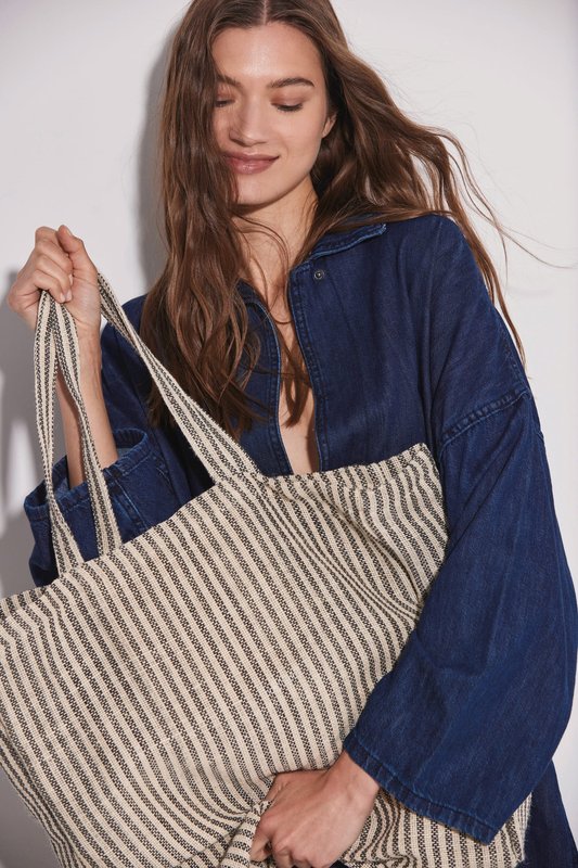 Sac shopping à rayures en juco – Image 9