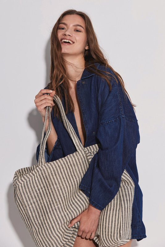 Sac shopping à rayures en juco – Image 7