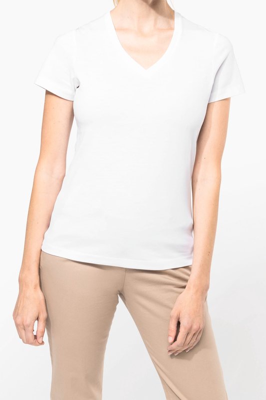 T-shirt Supima® col V manches courtes femme