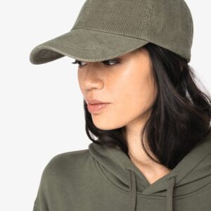 Casquette écoresponsable en velours côtelé 6 panneaux unisexe