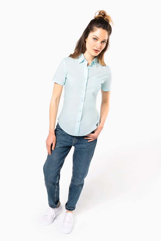 Chemise popeline polycoton manches courtes entretien facile femme – Image 5