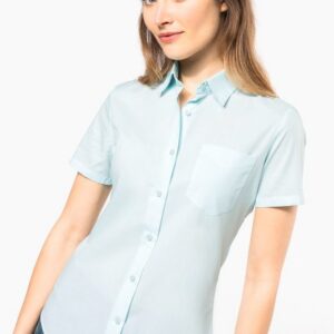 Chemise popeline polycoton manches courtes entretien facile femme