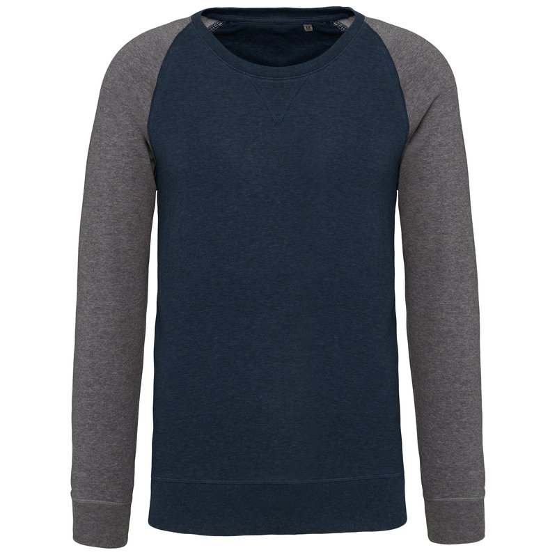 Sweat-shirt French Terry Bio bicolore col rond manches raglan homme – Image 21