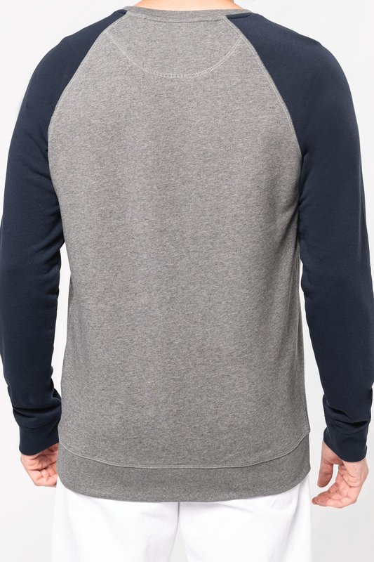 Sweat-shirt French Terry Bio bicolore col rond manches raglan homme – Image 12