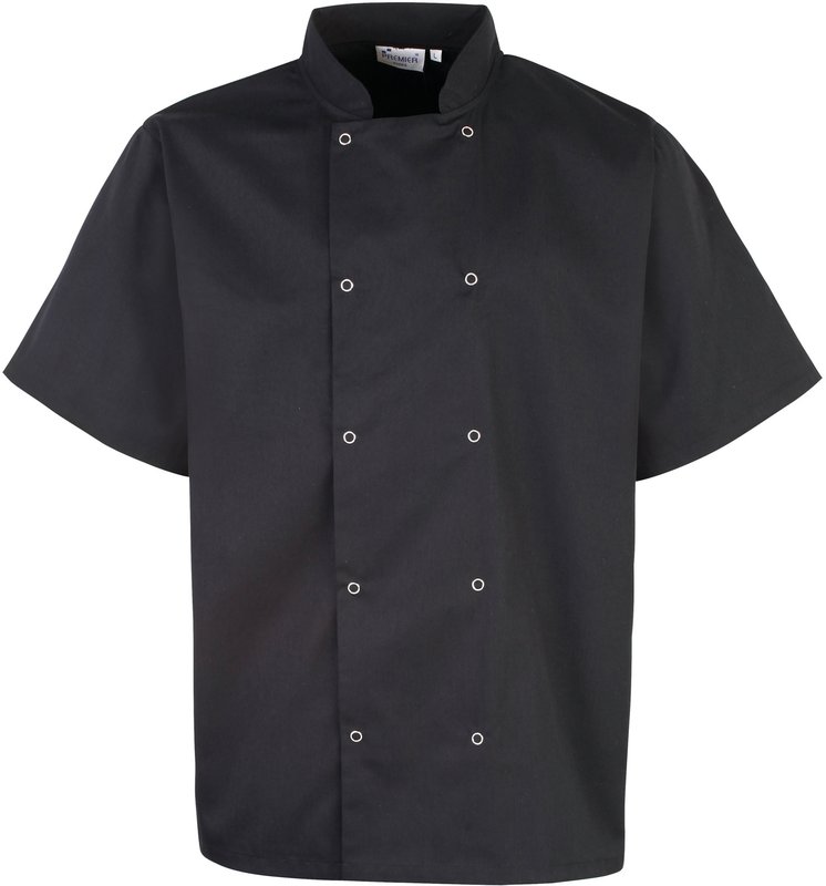 Veste de cuisine manches courtes à boutons pression – Image 3