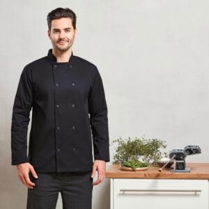 Veste de cuisine manches longues à boutons pression