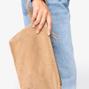 Pochette écoresponsable délavée en velours côtelé