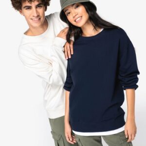 Sweat-shirt écoresponsable à col rond à épaules tombantes French Terry unisexe