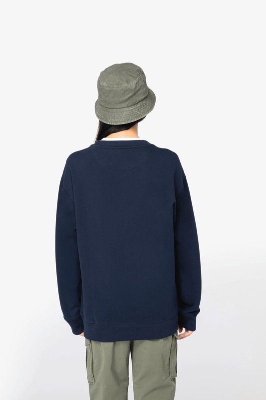 Sweat-shirt écoresponsable à col rond à épaules tombantes French Terry unisexe – Image 6