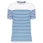 Blanc / Rayure bleu royal