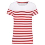 Blanc / Rayure rouge