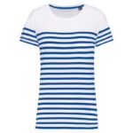 Blanc / Rayure bleu royal