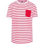 Blanc / Rayure rouge