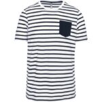 Blanc / Rayures marine