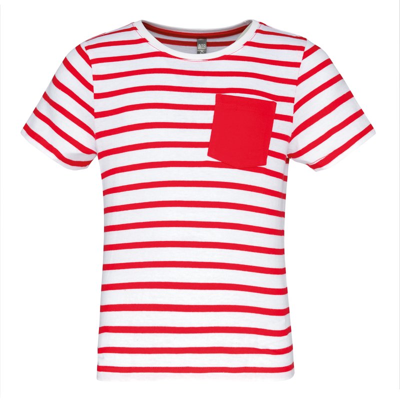 T-shirt rayé marin avec poche manches courtes enfant – Image 21