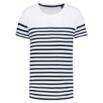 Blanc / Rayures marine