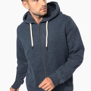 Sweat-shirt vintage zippé à capuche homme
