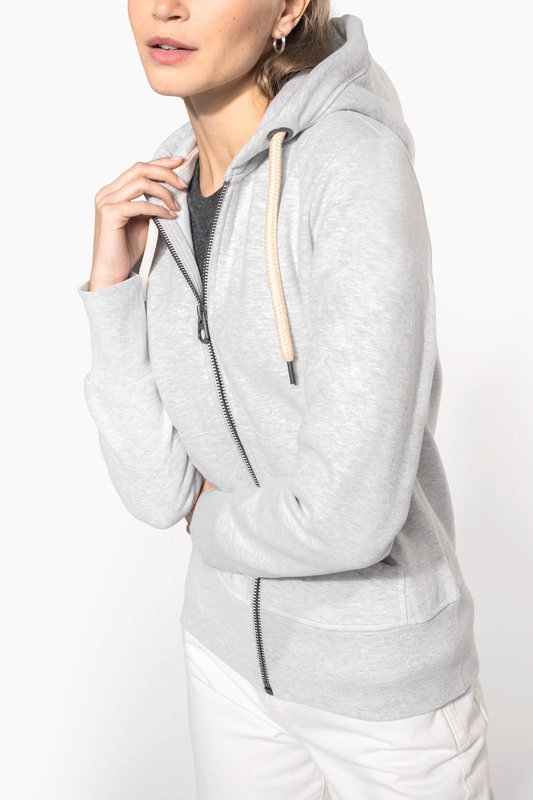 Sweat-shirt vintage zippé à capuche femme – Image 10