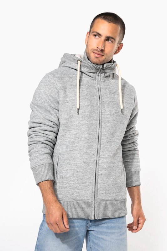 Veste vintage molleton doublée sherpa homme