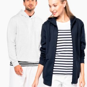 Sweat-shirt recyclé zippé à capuche unisexe