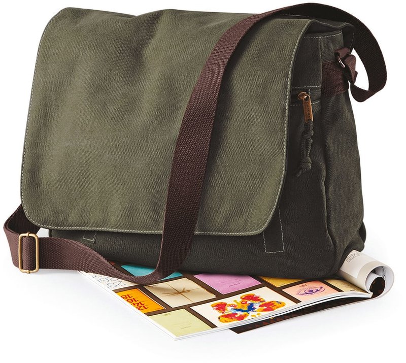 Sac courrier vintage en toile – Image 6