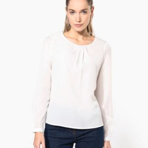 Blouse crêpe manches longues femme