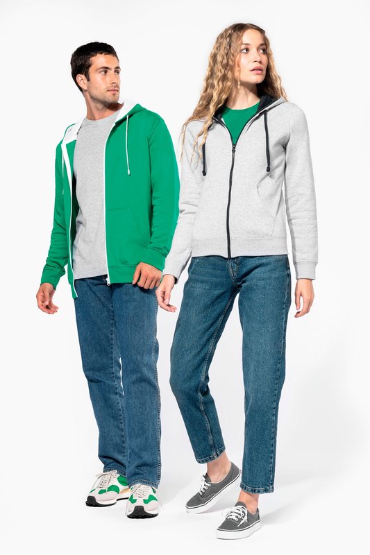Sweat-shirt zippé capuche contrastée – Image 6