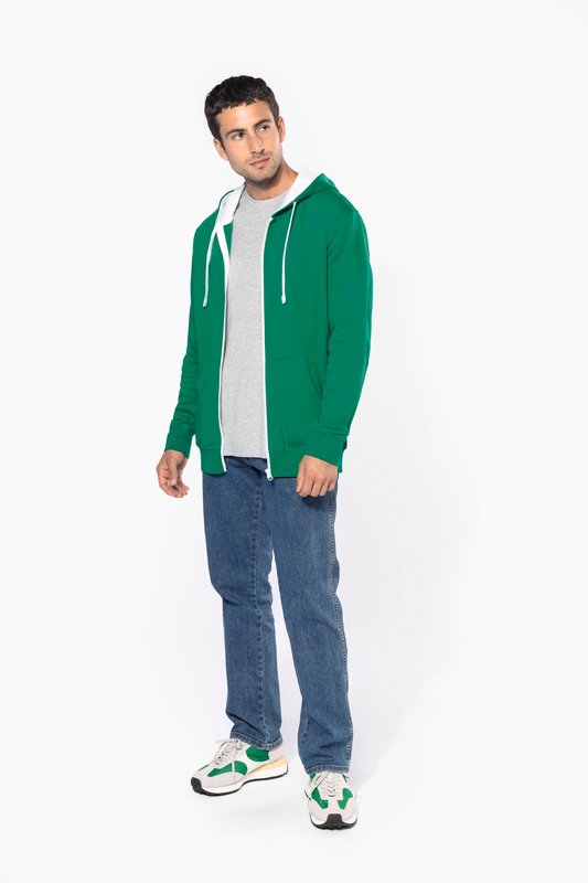 Sweat-shirt zippé capuche contrastée – Image 4