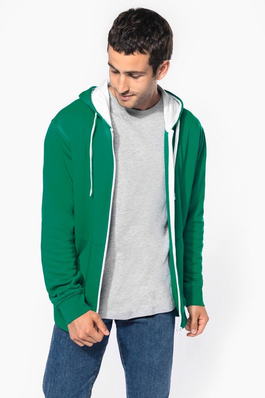 Sweat-shirt zippé capuche contrastée – Image 10