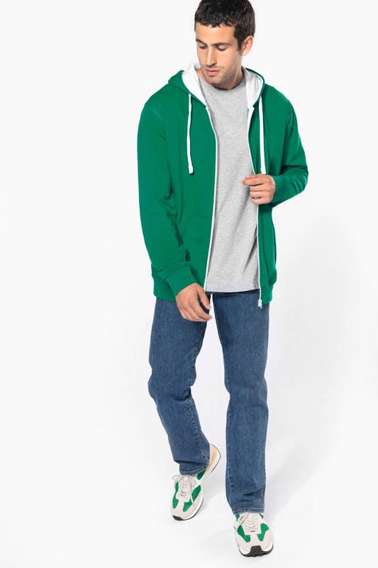 Sweat-shirt zippé capuche contrastée – Image 11