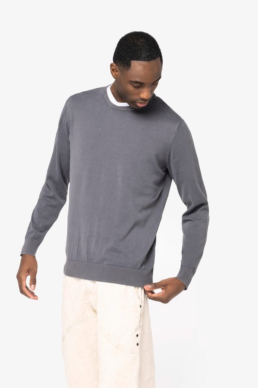 Pull écoresponsable délavé à col rond homme – Image 4