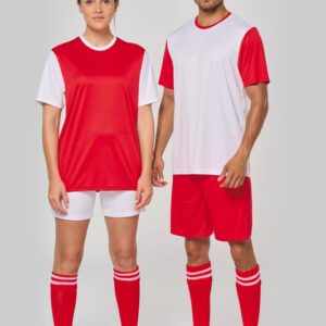 Maillot manches courtes bicolore unisexe