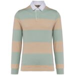 Sauge / Rayures sable clair