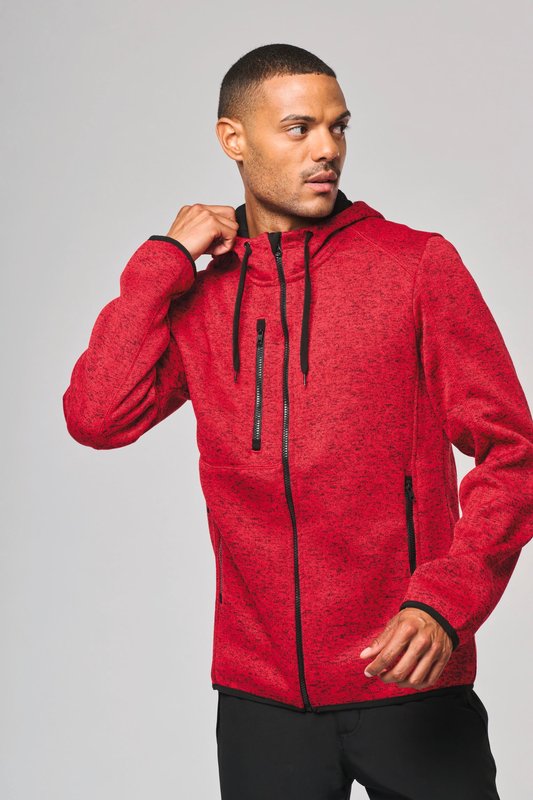 Veste à capuche chinée homme