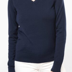 Pull Mérinos col V femme