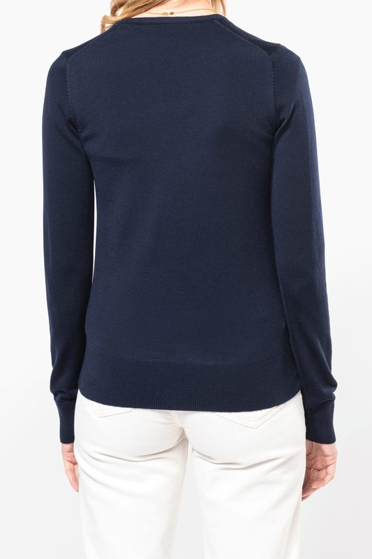 Pull Mérinos col V femme – Image 3
