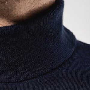 Pull Mérinos col roulé homme