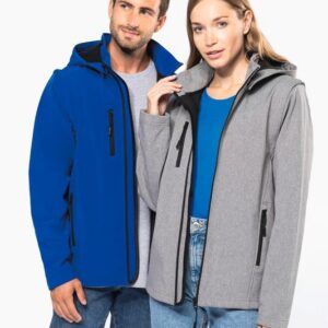 Veste Softshell 3 couches à capuche avec manches amovibles unisexe
