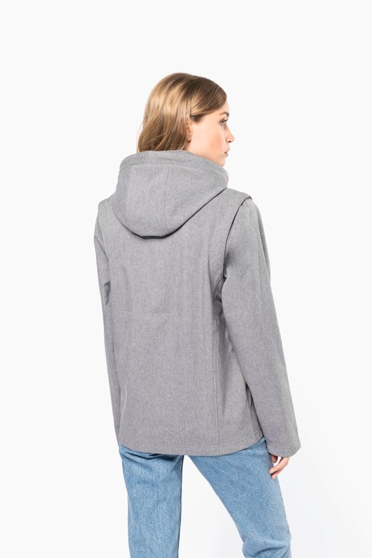 Veste Softshell 3 couches à capuche avec manches amovibles unisexe – Image 10