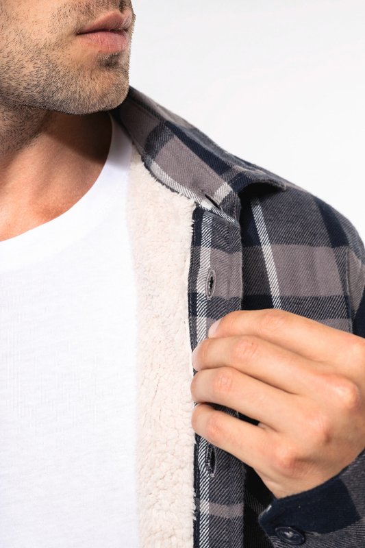 Surchemise à carreaux doublée sherpa homme – Image 4