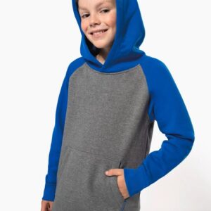 Sweat-shirt capuche bicolore enfant