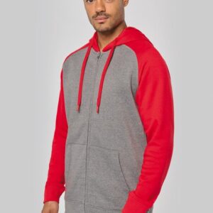 Veste molleton zippée capuche bicolore unisexe