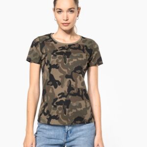 T-shirt camo manches courtes femme