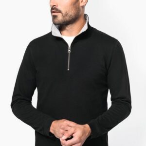 Trucker > sweat-shirt piqué col zippé homme