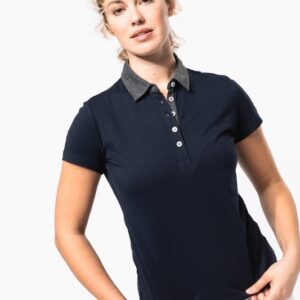 Polo jersey bicolore femme